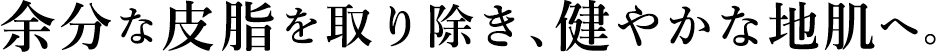 余分な皮脂を取り除き、健やかな地肌へ。
