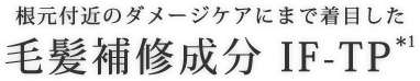 根元付近のダメージケアにまで着目した毛髪補修成分 IF-TP*1