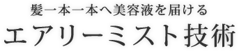 髪一本一本へ美容液を届けるエアリーミスト技術